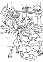 A coloring page of winx club